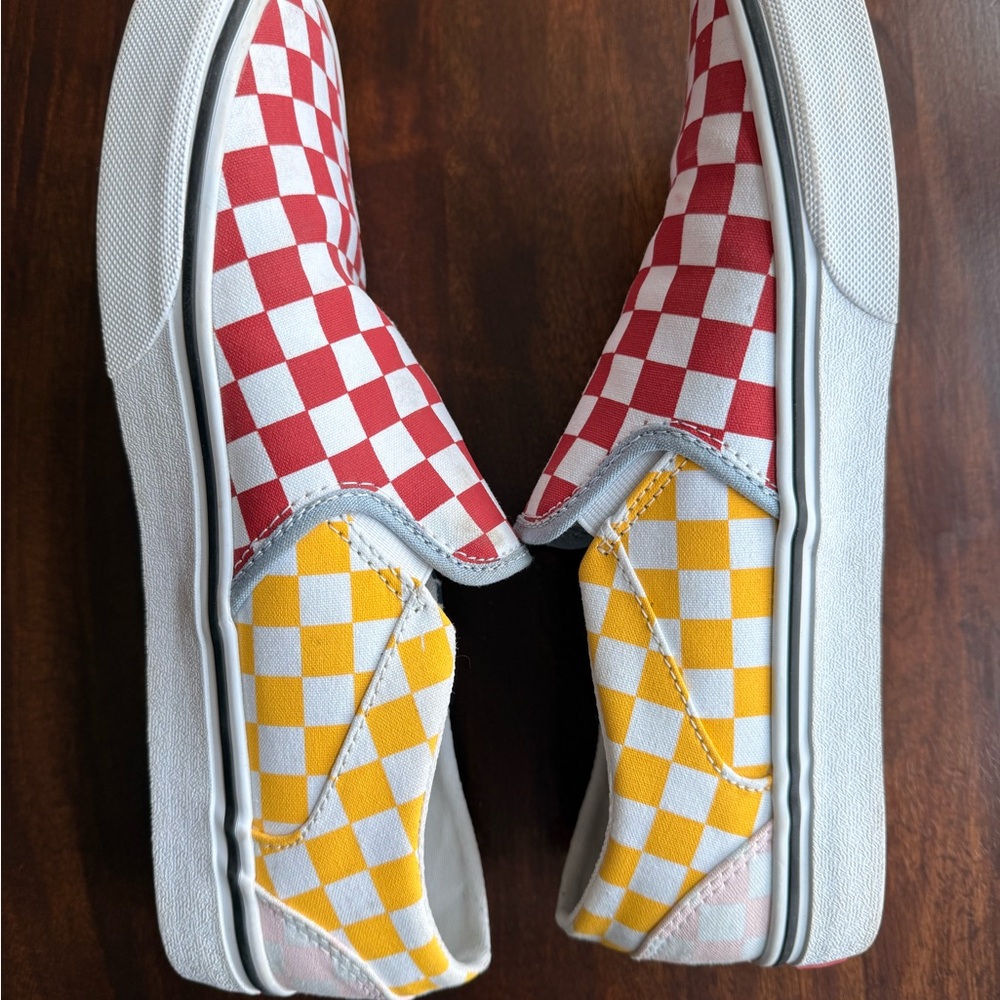 Vans Multi-Color Checkerboard Slip-On Sneakers - Picture 4 of 10